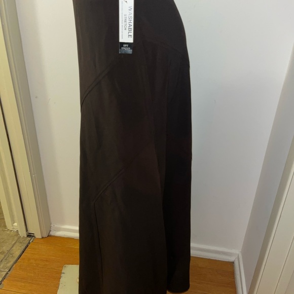 Larry Levine washable stretch Elegant brown Maxi Skirt size 8 - Picture 2 of 4